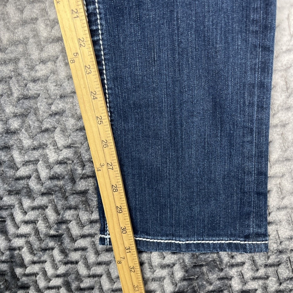 BKE Payton Jeans Womens '32R' Dark Wash Denim Slim Boot Thick Stitch Y2K 34x31" - Picture 15 of 16